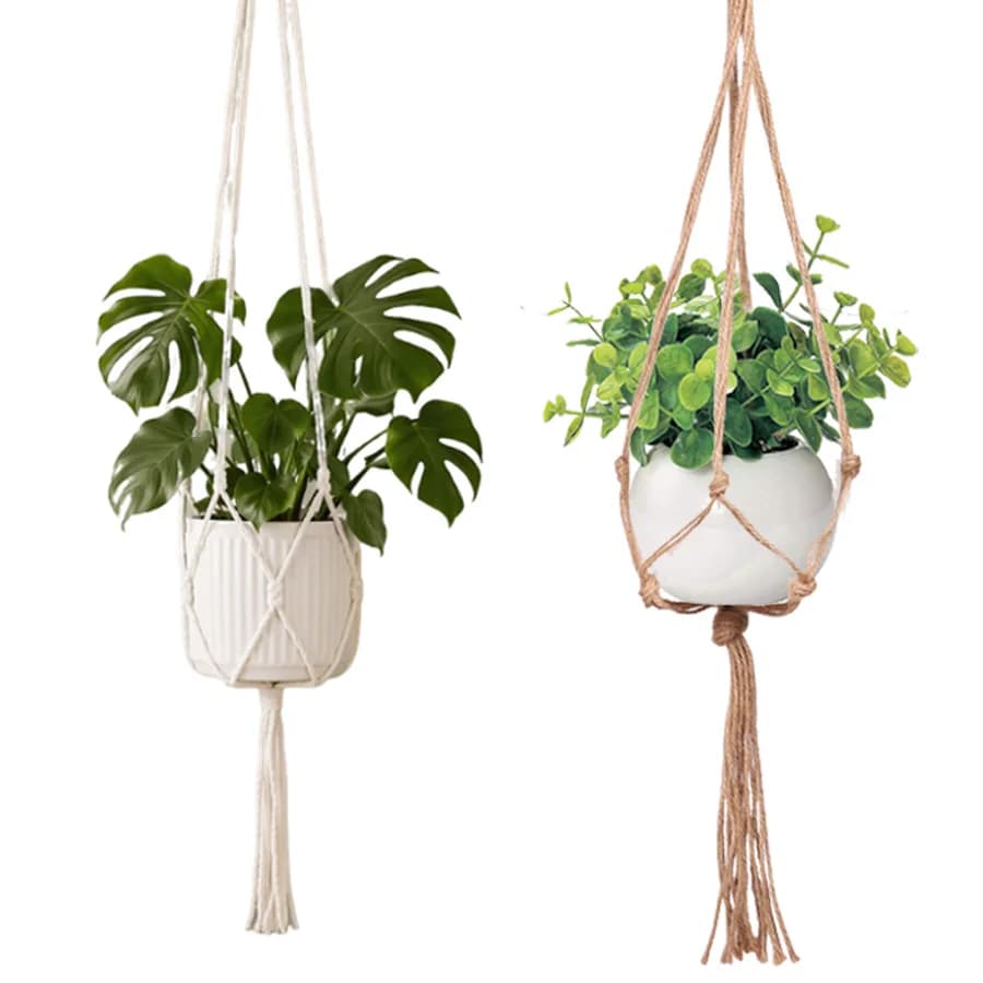 Hanging Plant Pot Hanging Basket Vases with Hook Creative Macrame Suspension Plant Planters for Hanging Flower Pot Net