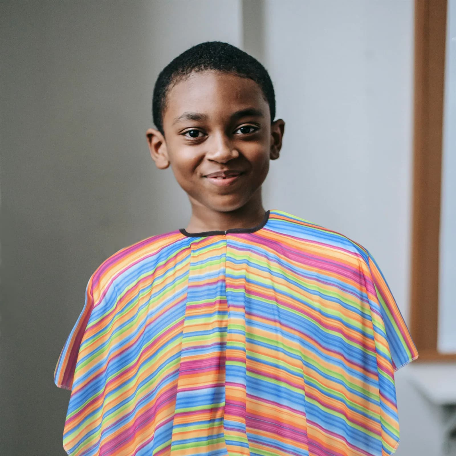 Rainbow Stripe Children's Cloak Creative Cartoon Bathrobe Hot Spring Everyday Wear for Summer Autumn Free Size Mexican Cloak