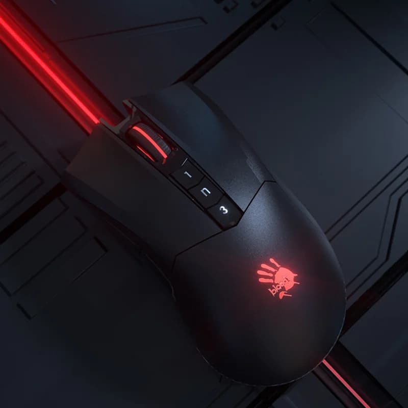 Wireless Game Mouse A4tech Red Hand Ghost R90 Plus, Long Battery Life, Macro Programming, Gift for E-Sports Lovers