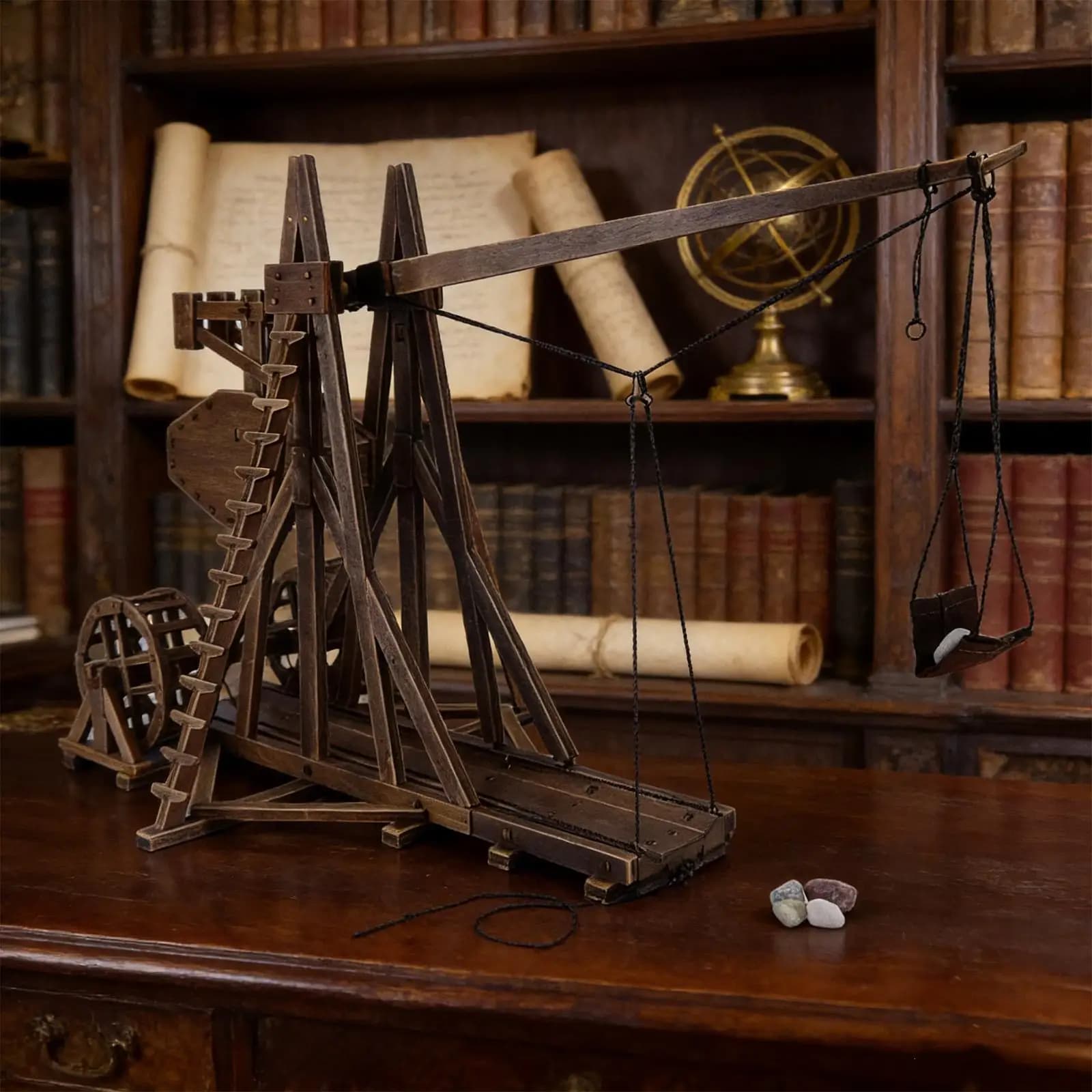 Interactive DIY Trebuchet Model Toy 3D Wooden Puzzle Game for Children Innovative Learning Birthday Gift