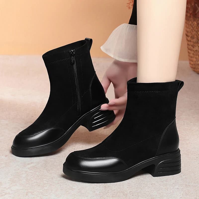 DIMANYU Women's Ankle Boots 2026 New Natural Wool Warm Women's Snow Boots Large Size Winter Short Boots