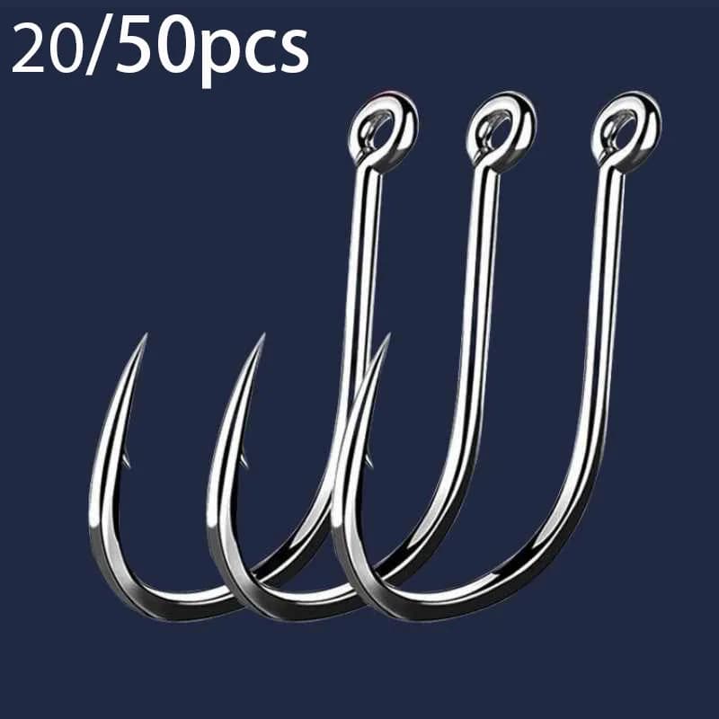 20-50 pieces/box 2 # -22 # Sharpened fishing hooks with high carbon steel barbed Set of fresh salt water hooks Accessories for fishing gear boxes