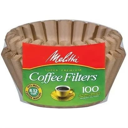 Melitta Basket Coffee Filters Natural Brown Unbleached 100 Count for Drip Coffee Makers