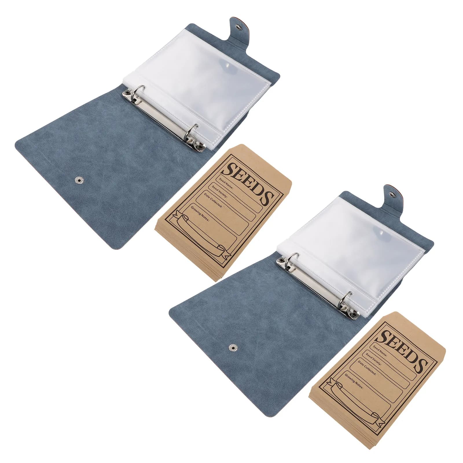 2 Pezzi Raccoglitore per Bustine di Semi in PU, Organizzatore per Semi da Giardino con Tasche Trasparenti per Conservazione Semi di Fiori e Verdure, Foto