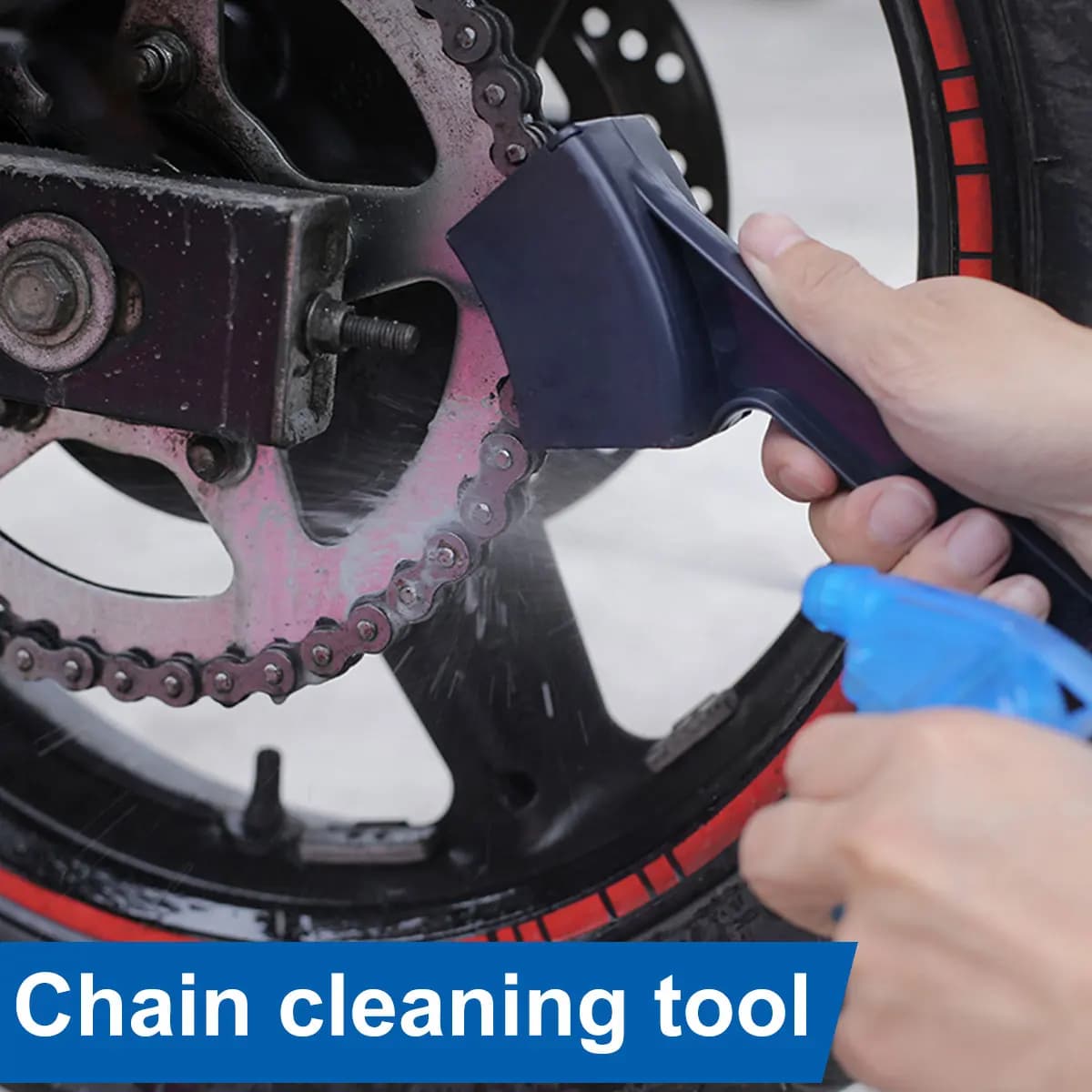 Motorcycle Bike Chain Detergent Double Head Bicycle Cleaning Brush Reusable Tool for Cleaning Brushes for Bicycle Chain Durable Bicycle
