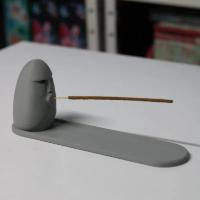 Minimalist Stone‑Face Incense Stick Holder, Moai Style Incense Tray, Zen Desktop Ornament for Home Decor