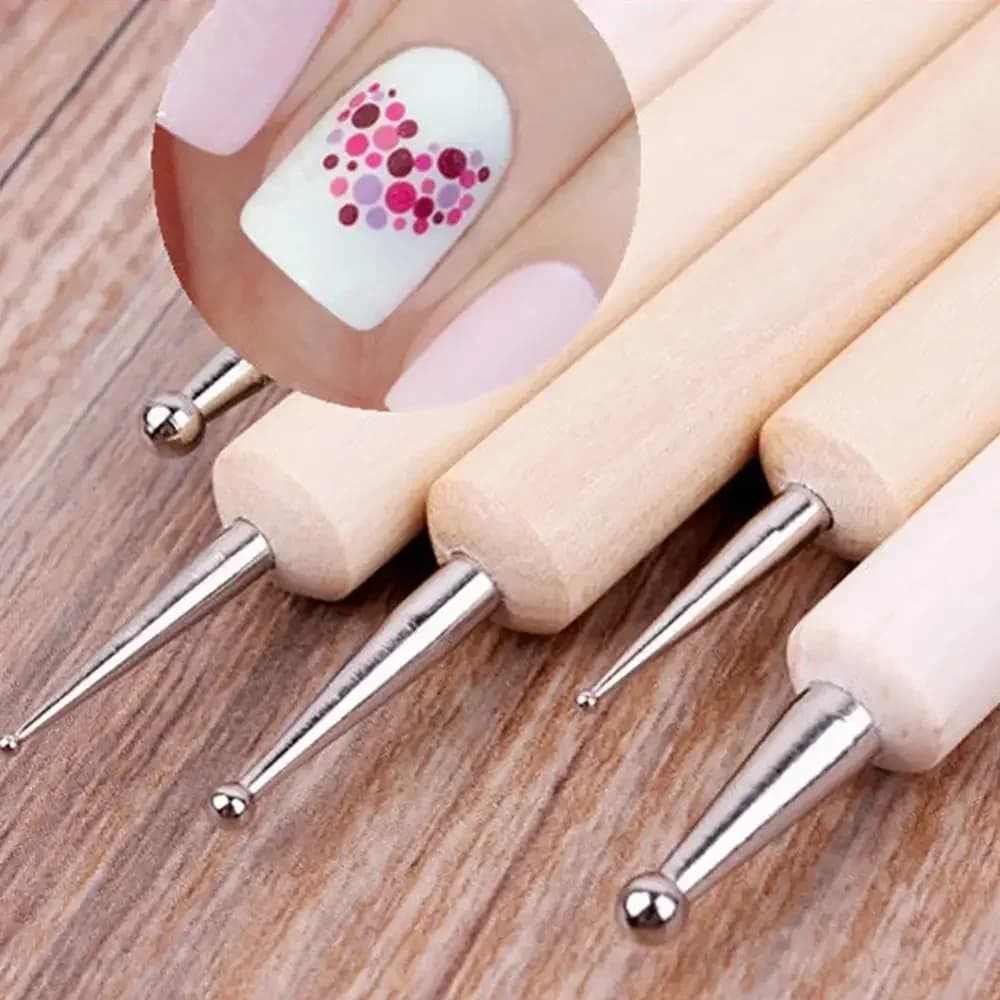Set di strumenti per punteggiare per Nail Art Set di penne per punteggiare Pro 2-Way pittura in legno fai da te Manicure salone decorazione strumenti per punteggiare
