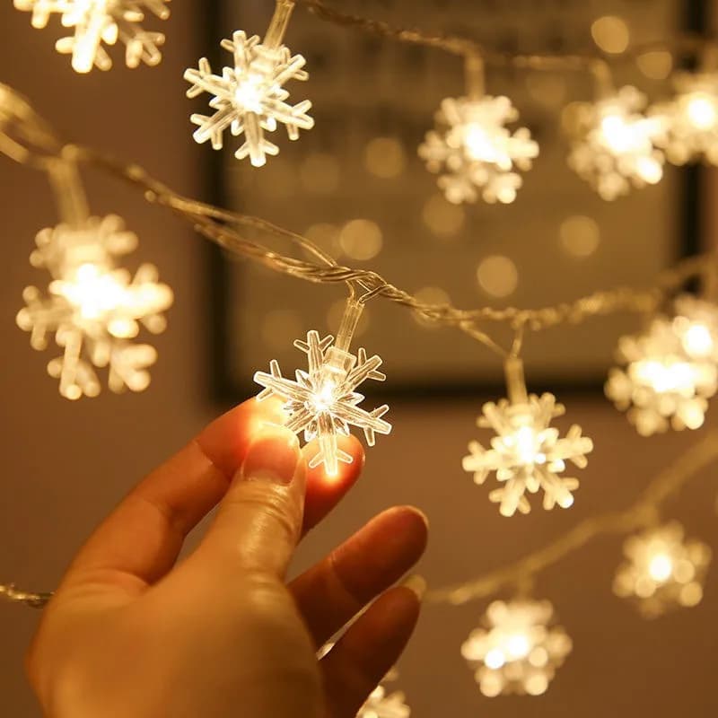 Ghirlanda Luminosa a LED con 10/20/40 Fiocchi di Neve, Luci Fatate a Batteria per Matrimoni, Feste, Decorazioni per la Festa della Mamma e Pasqua