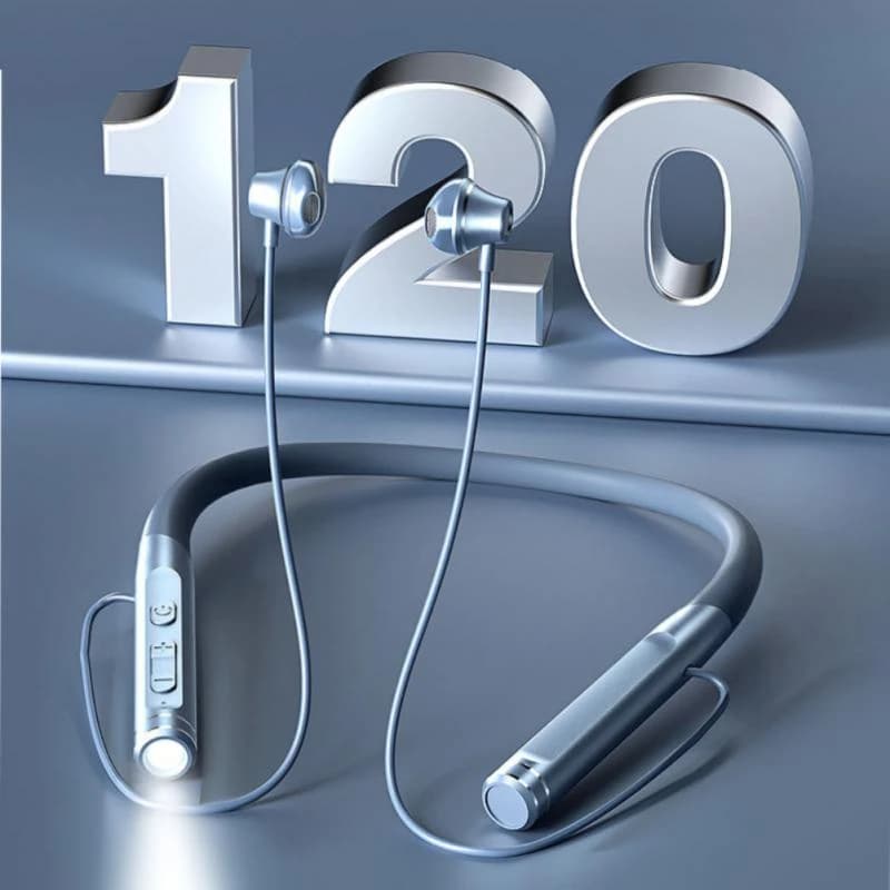 Waterproof wireless earphones Support Tf Card Hanging collar Stereo Bass External Flashlight Sports Function Hot Headphones