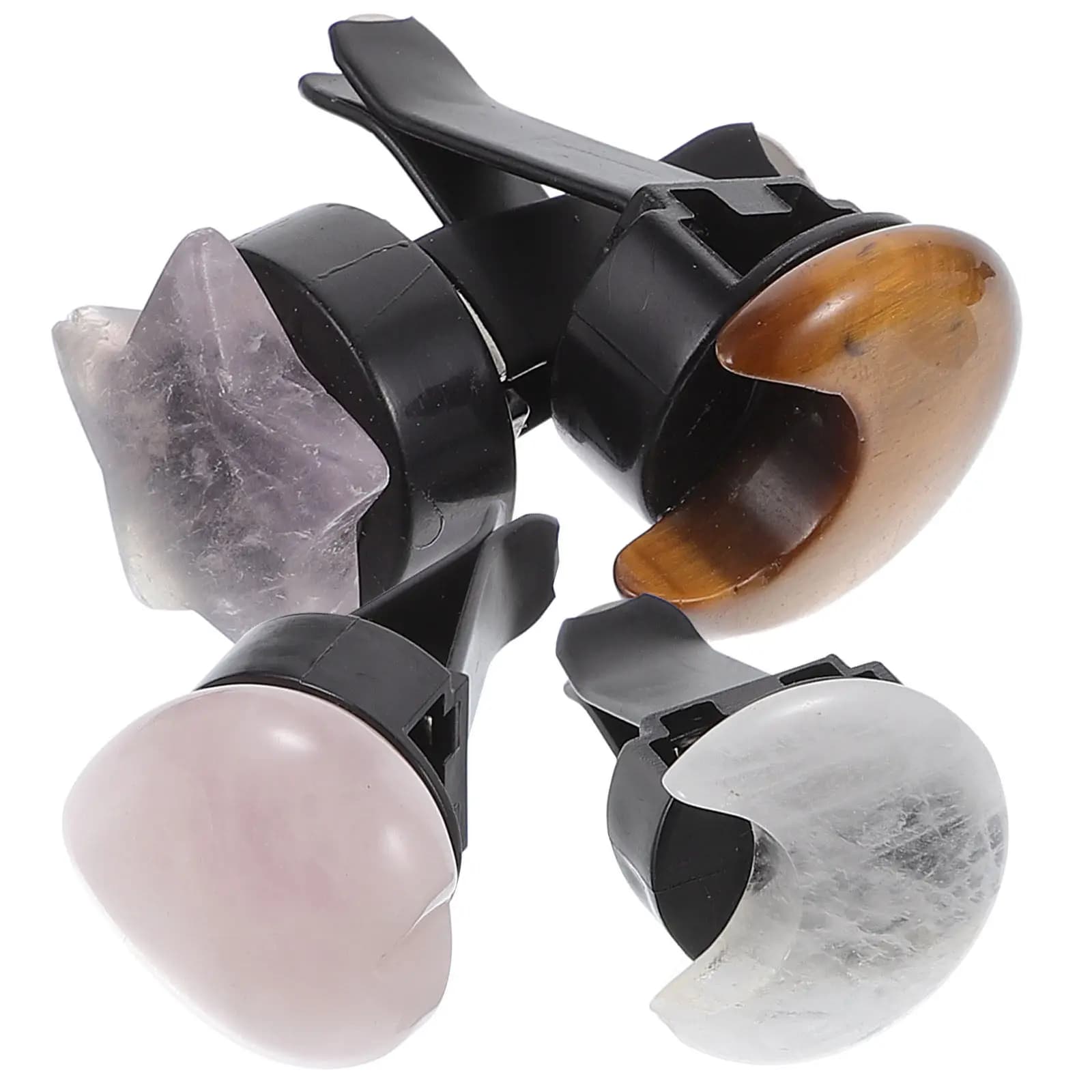 Set di 4 Clip per Bocchette d'Aria Auto con Cristalli a Forma di Luna, Cuore e Stella, Diffusore di Oli Essenziali, Accessori per Auto