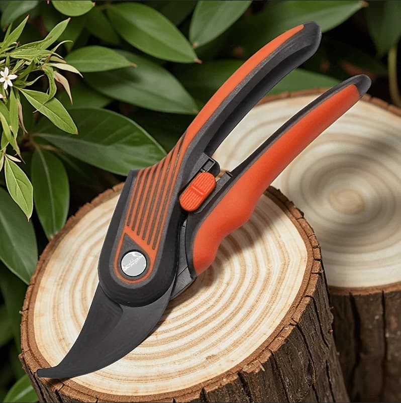 Orange and Black Power Scissors, 1 Piece, with Safety Block, Usura Resistant, for Fruit and Gardening Coppers