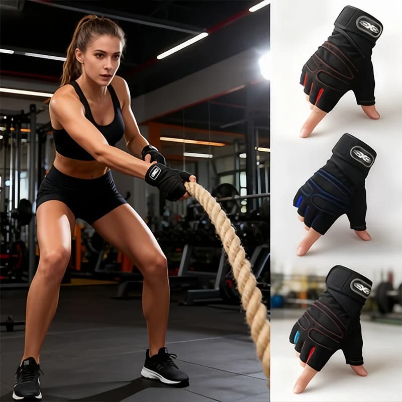 Gym Gloves Fitness Weight Lift Gloves Body Building Training Sport Exercise Cycling Sports Training Gloves for Men Woman