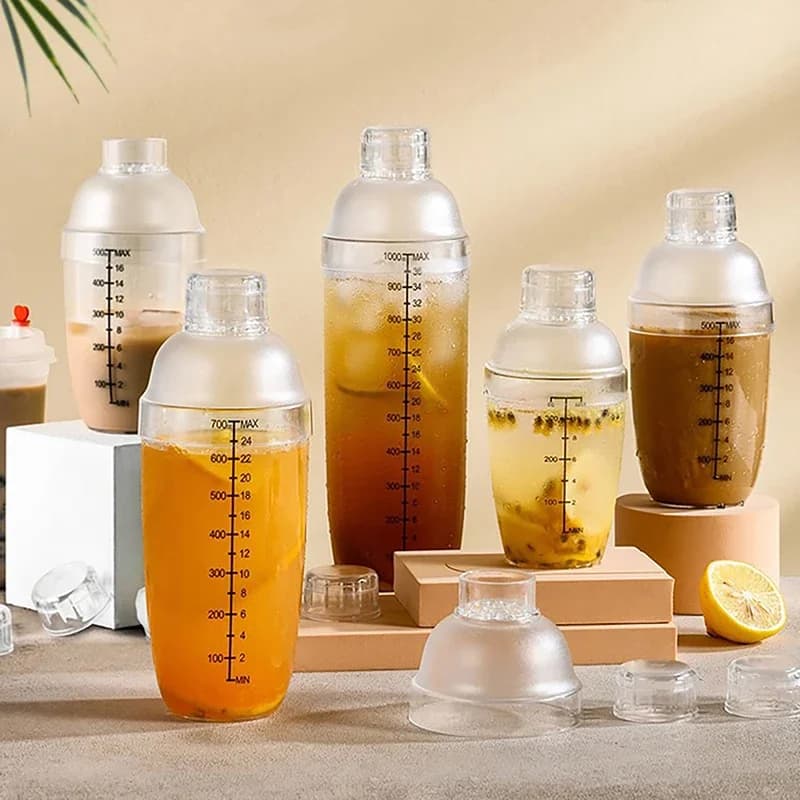 1PC 300/500/700/1000ml Cocktail di Plastica Shaker Home Bar Utensili di Plastica Agitare A Mano Tazza di Vino Barware Bevande Mixer Shake Bottiglia