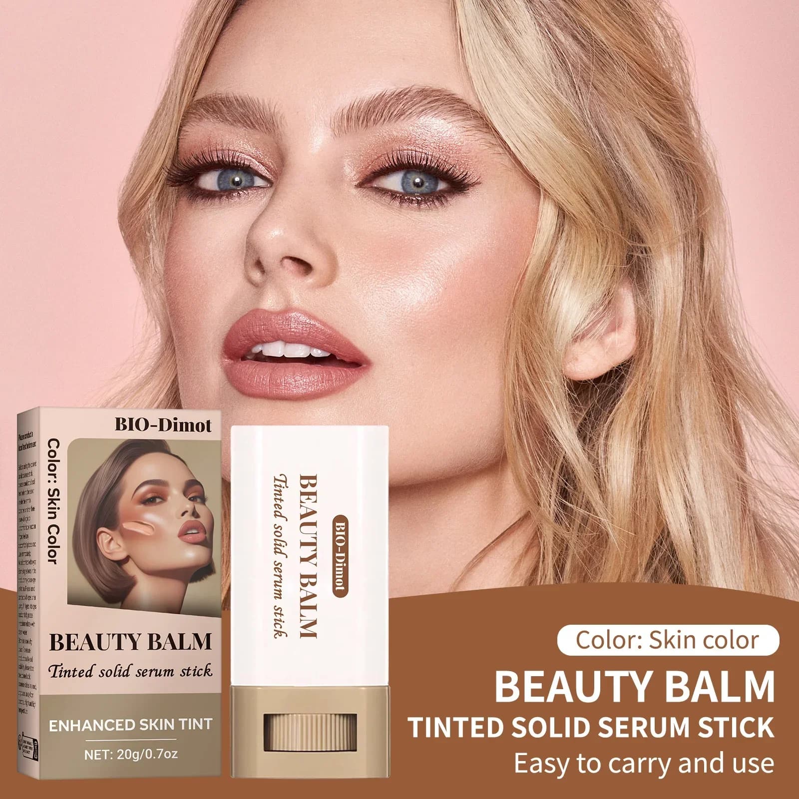 Stick Foundation Travel Bronzo Boosted Balsamo per la pelle Siero Liscio Plumper Alta copertura Tinta Fondotinta Stick Fondotinta Stick