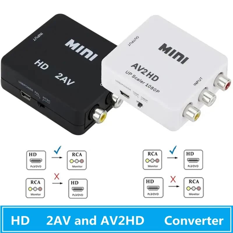 Converter Full HD 1080P composite adapter compatible HDMI to RCA AV Audio Cable TV video AV2HDMI AV CVBS Adapter with USB cable