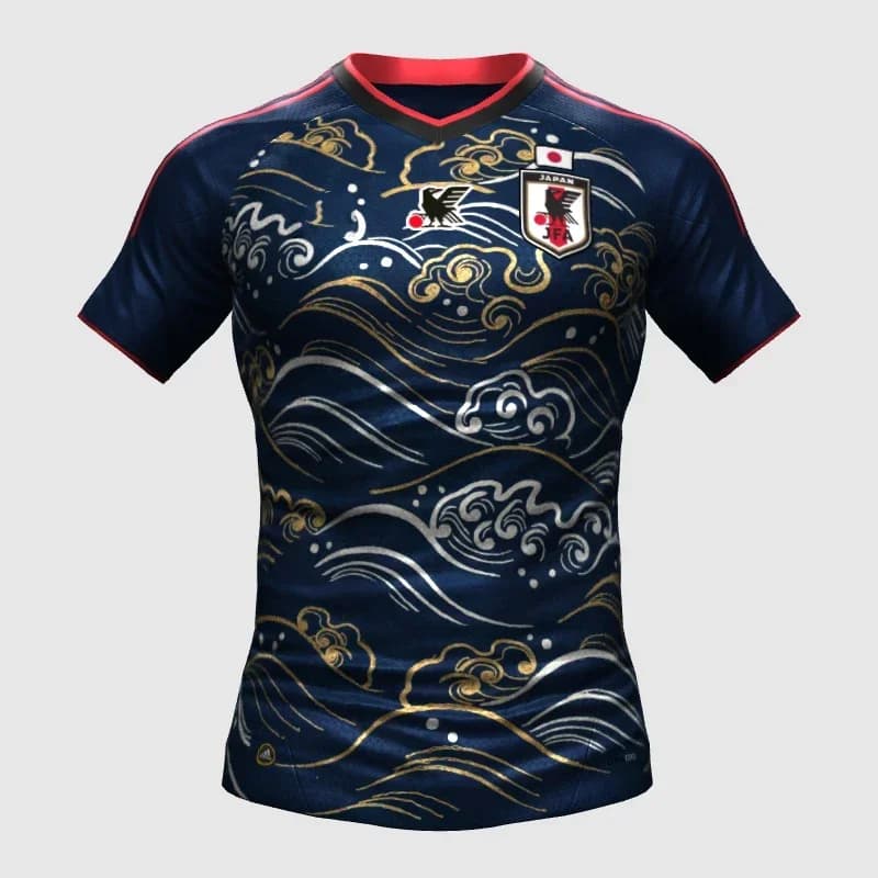 Summer 3D Printed Special Edition Concept Men's Sports Quick-drying and Breathable Football T-shirt for Japanese Football Fans.