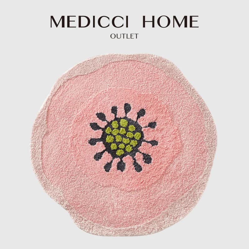 Medicci Home Tappeto a forma di Sakura Tappeto irregolare trapuntato floreale rosa Tappetino da bagno assorbente in peluche ultra morbido per soggiorno camera da letto
