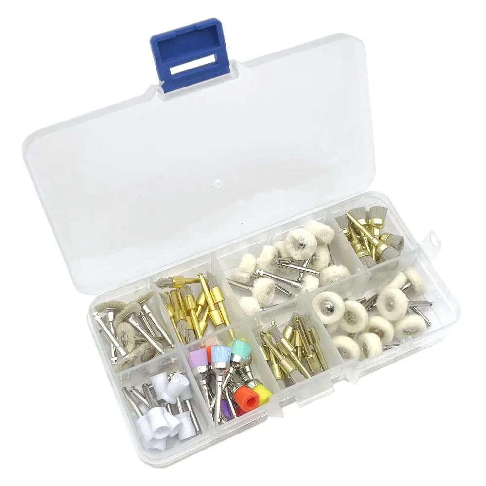 80 pz dentale Prophy lucidatura spazzola tazza allumina Nylon cotone lana feltro ruota sbiancamento dei denti spazzole per profilassi strumenti di laboratorio di odontoiatria