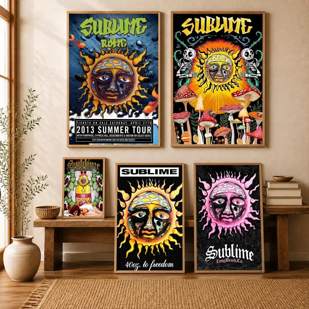 S-Sublime Classic Band Poster Modern Home Living Bedroom Bar Hallway Waterproof Wall Art Aesthetic Decor