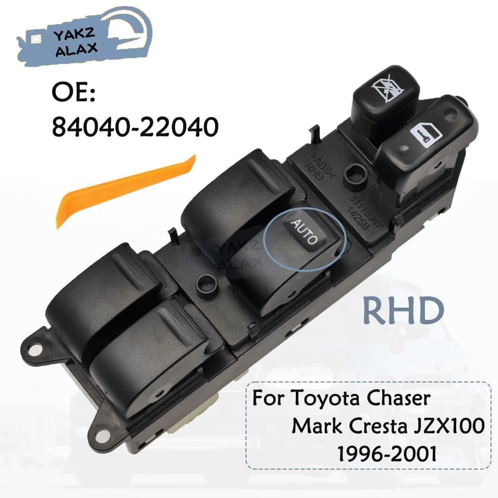 Interruttore di Controllo Finestrino Lato Guida Destro per Toyota Chaser Mark Cresta JZX100 1996-2001 84040-22040 8404022040