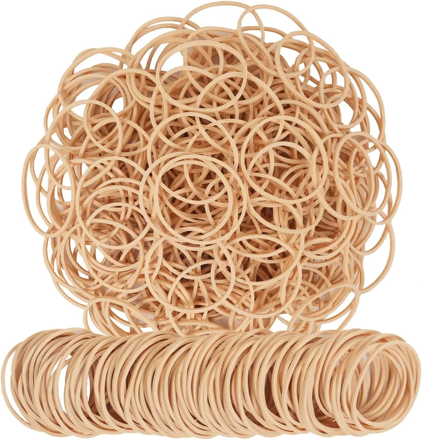 Elastici in gomma misura 16, 600 pezzi, marrone chiaro, per forniture da ufficio, cartelle e legature domestiche