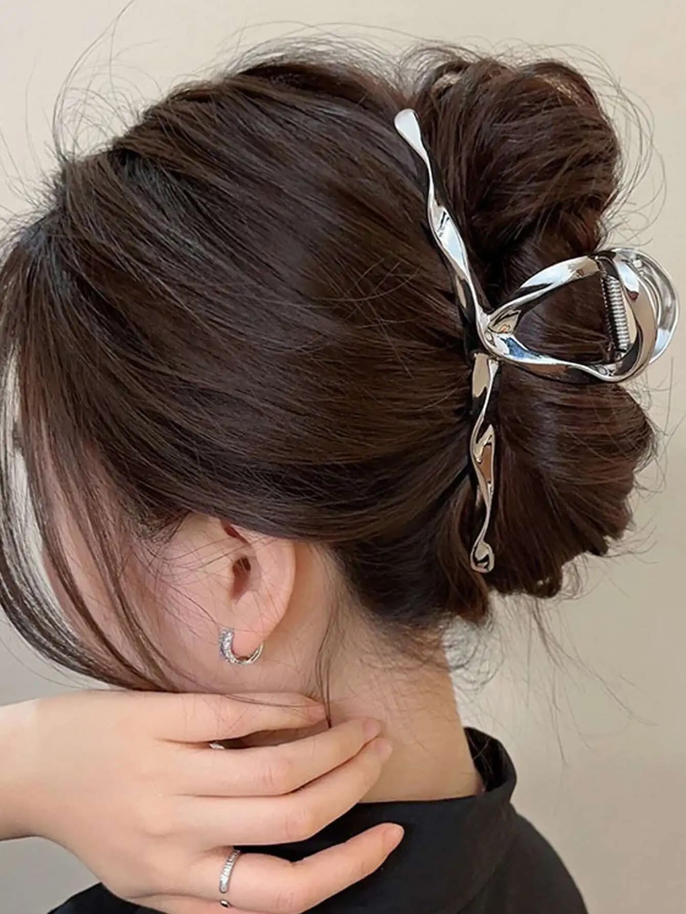 Fermaglio per capelli grande in metallo a forma di artiglio, accessorio per chignon e coda di cavallo, per donne e ragazze, ideale per l'estate, la spiaggia, le vacanze e la scuola