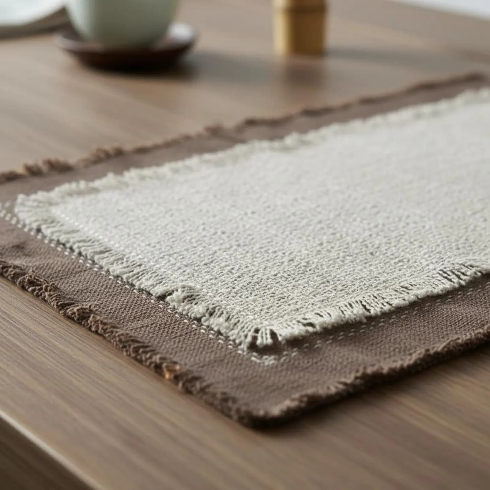 Tassel Tea Tray Mat Handmade Cotton Linen Tea Mat