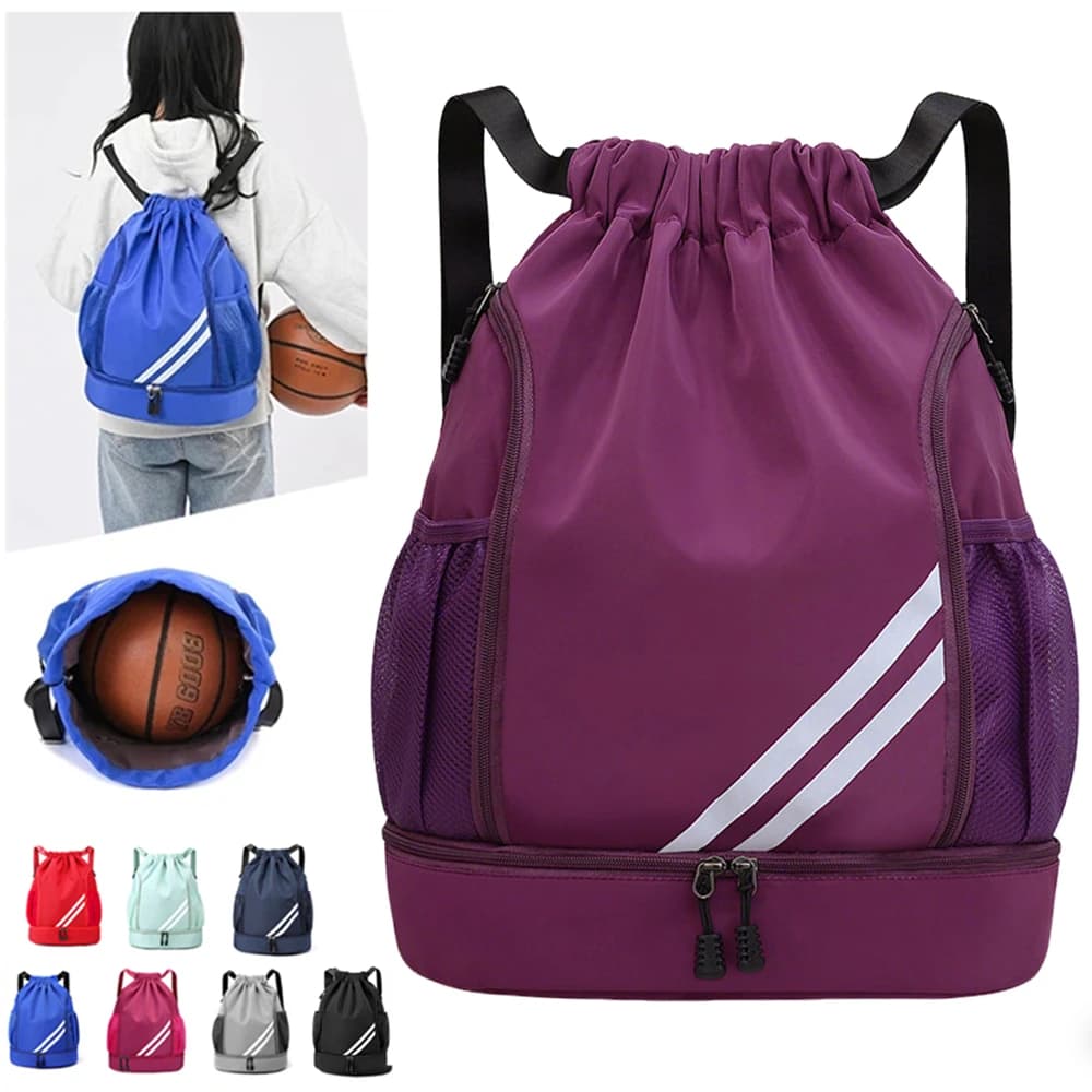 Women's Gym Bag, Large Backpack for Camping, Football, Basketball, Fitness, Shoes, School, Female Bag for Weekend and Travel