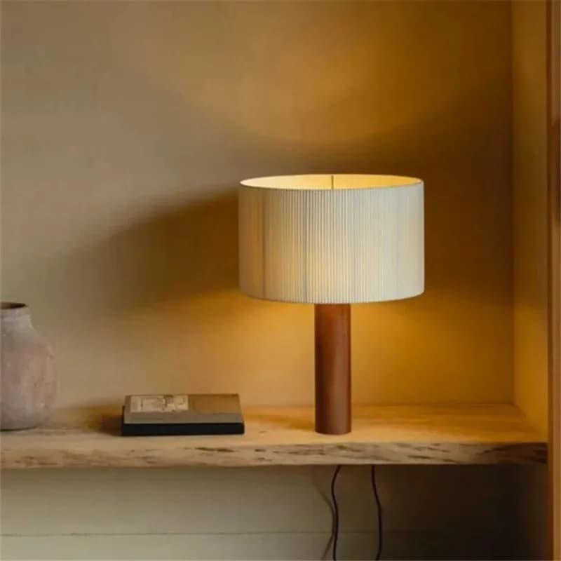Lampade da tavolo Moragas giappone Wabi Sabi lampade in legno massello soggiorno minimalista camera da letto comodino studio lampada decorativa in tessuto