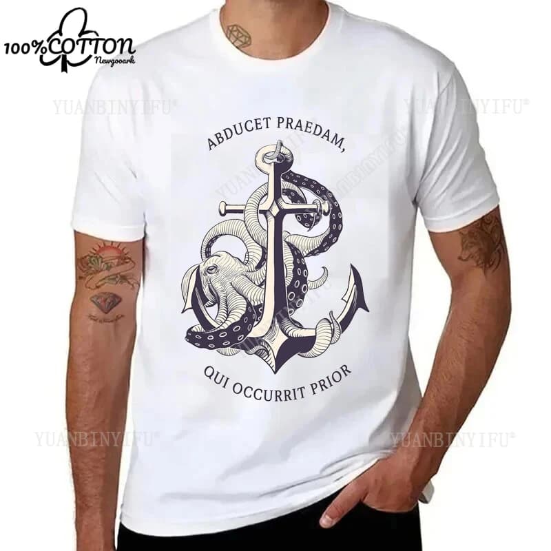Maglietta casual rifiuta di affondare T-shirt regalo stampata con ancoraggio per barca marina in mare T-shirt in cotone per camicia unisex Moda Harajuku allentata
