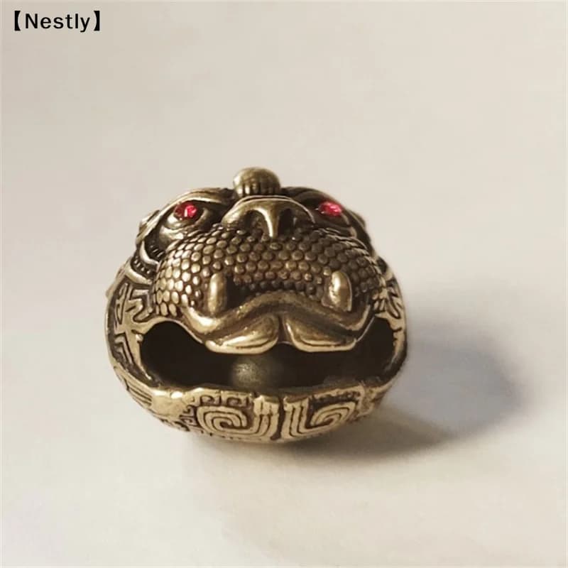 Brass Handicraft Die-casting Tiger Bell Key Car Button Wind Bell Tibetan Bronze Bell Creative Car Keys Pendant Accessories〔Nest〕
