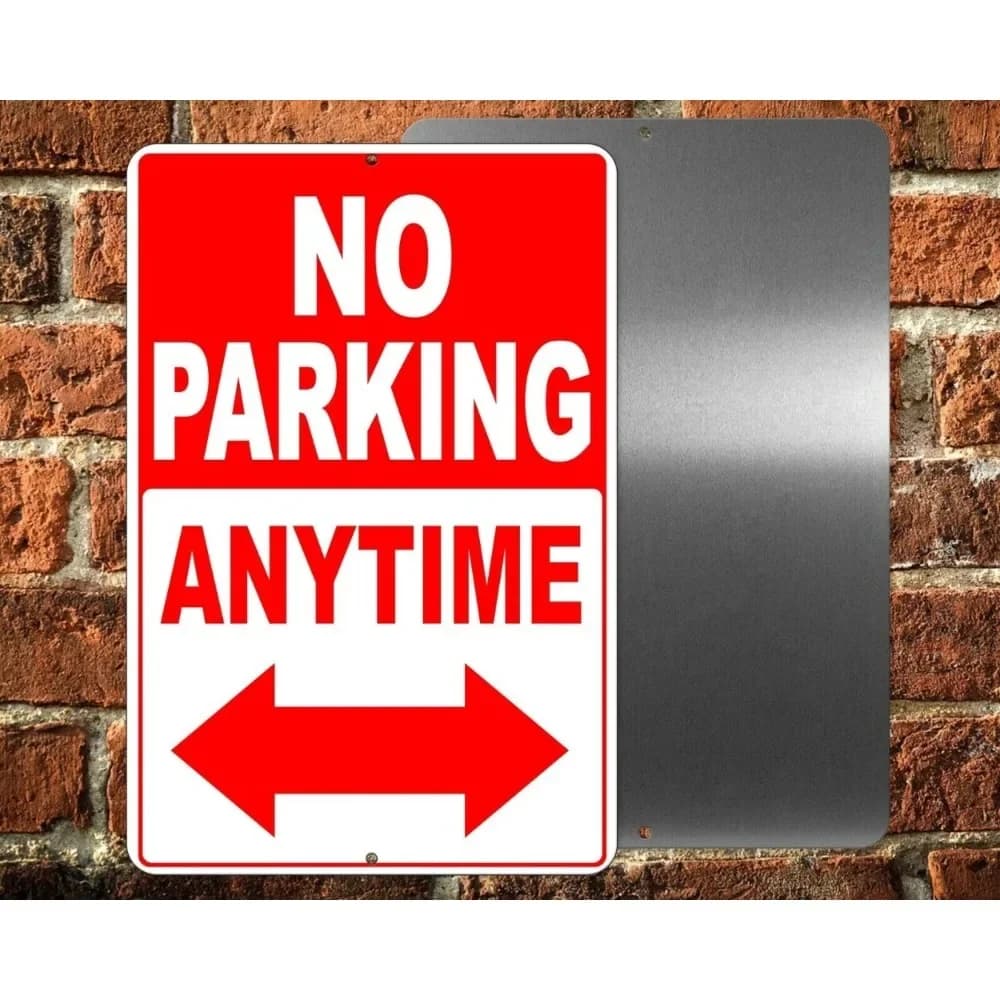 Segnale di traino a doppia freccia ™ Segnale di divieto di parcheggio a tempo libero - Doppie frecce - Veicoli sottoguardia - Segnale in metallo resistente con grafica audace