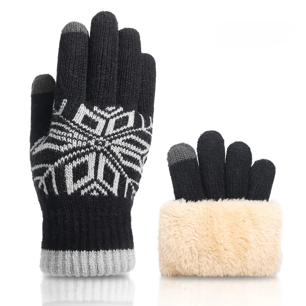 Guanti da moto autunno inverno Touch screen a doppio strato Maglia in velluto spesso Accessori per moto da esterno Guanti resistenti al freddo