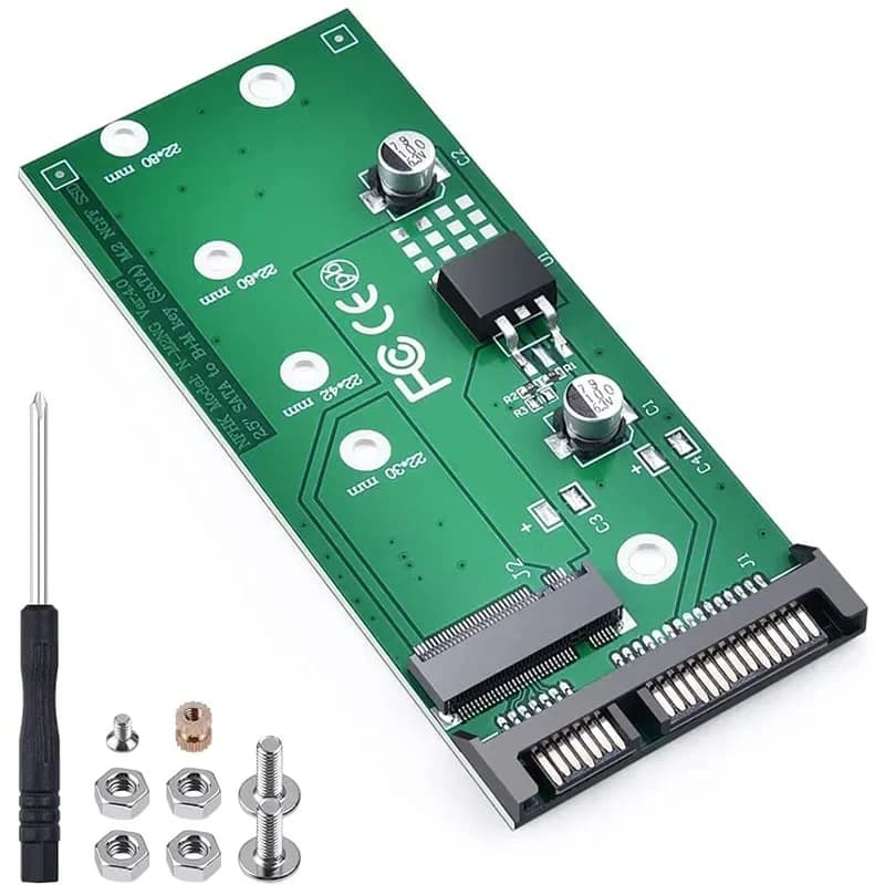 M.2 NGFF to SATA Adapter, M.2 NGFF Key B/B+ SSD to SATA III 6Gbps Converter Card, Support 2230/2242/2260/2280 for Laptop Desktop