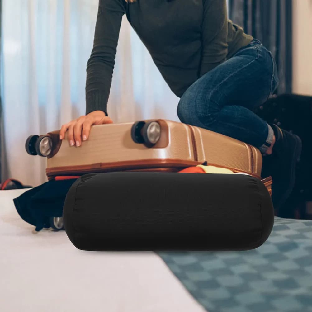 2 Pezzi Cuscino Cervicale Rotondo, Supporto per il Collo, Rullo Efficace per Alleviare la Pressione sulla Colonna Vertebrale, Cuscino per Dormire, Supporto Lombare per Viaggi e Divano