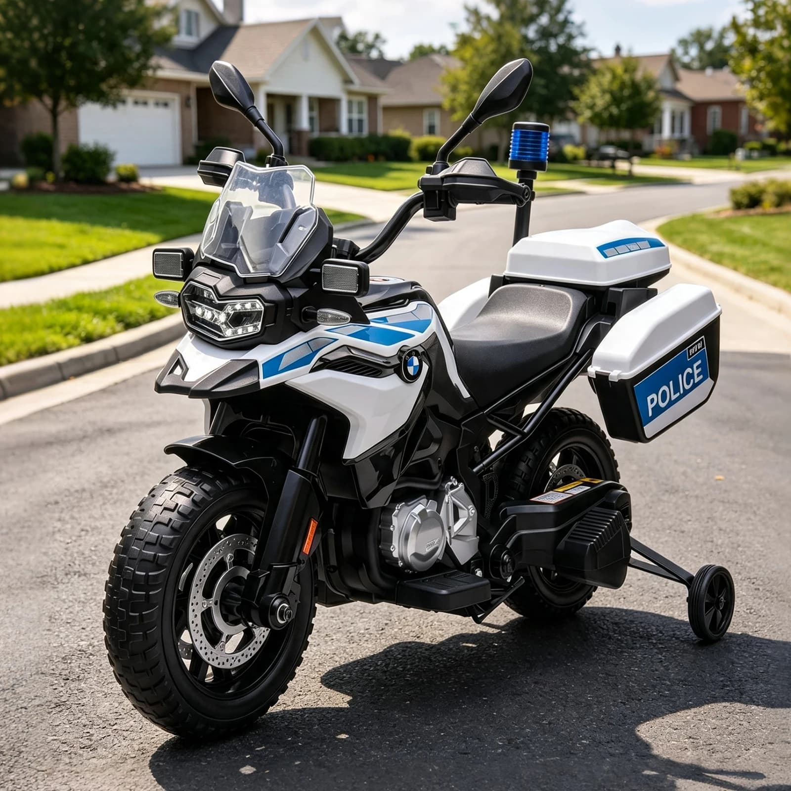 12V Electric Ride On Motorcycle With Training Wheels, LED Lights, Music, USB, 3.1MPH Battery Powered Bike Ages 3-8, Soft Start