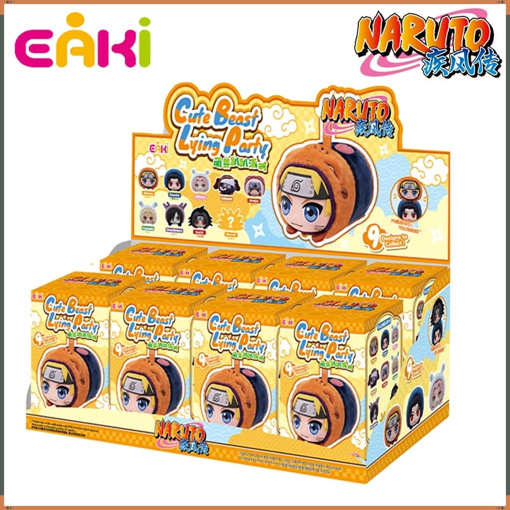 Eaki Genuine Naruto Blind Box Toy Cute Beast Lying Party Series Anime Personaggio Popolare Bambola Morbida Q-version Modello Periferico