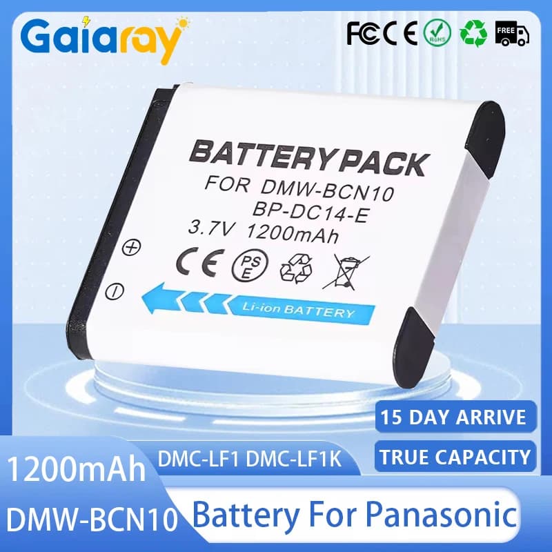Batteria per fotocamera DMW-BCN10 3.7V 1200mAH DMW-BCN10E Batteria ricaricabile per Panasonic Lumix DMC-LF1 DMC-LF1K DMC-LF1W BCN10PP