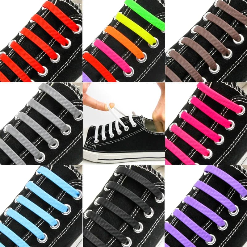 16 pezzi moda lacci elastici in silicone per donna uomo creativo pigro senza cravatta lacci allacciatura bambini adulto corsa scarpa rapida pizzo