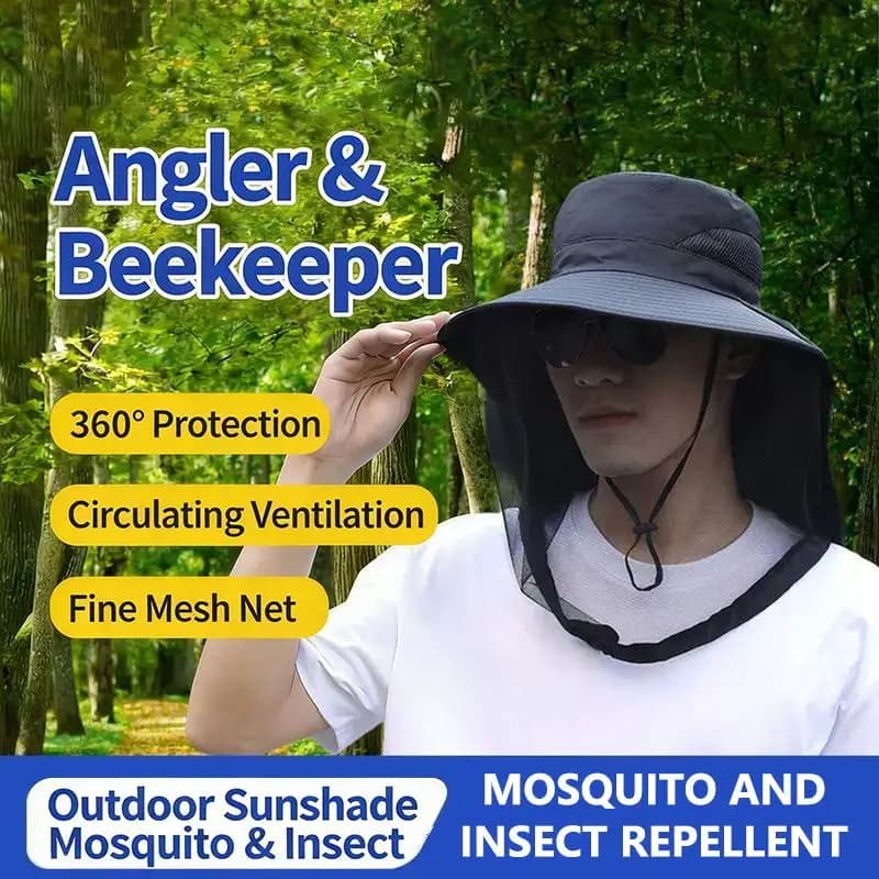 Cappello Pieghevole Anti-Zanzare con Rete Nascosta, Protezione da Insetti e Api, Cappello da Pesca Casual per Esterni con Protezione Solare, Stile Panama