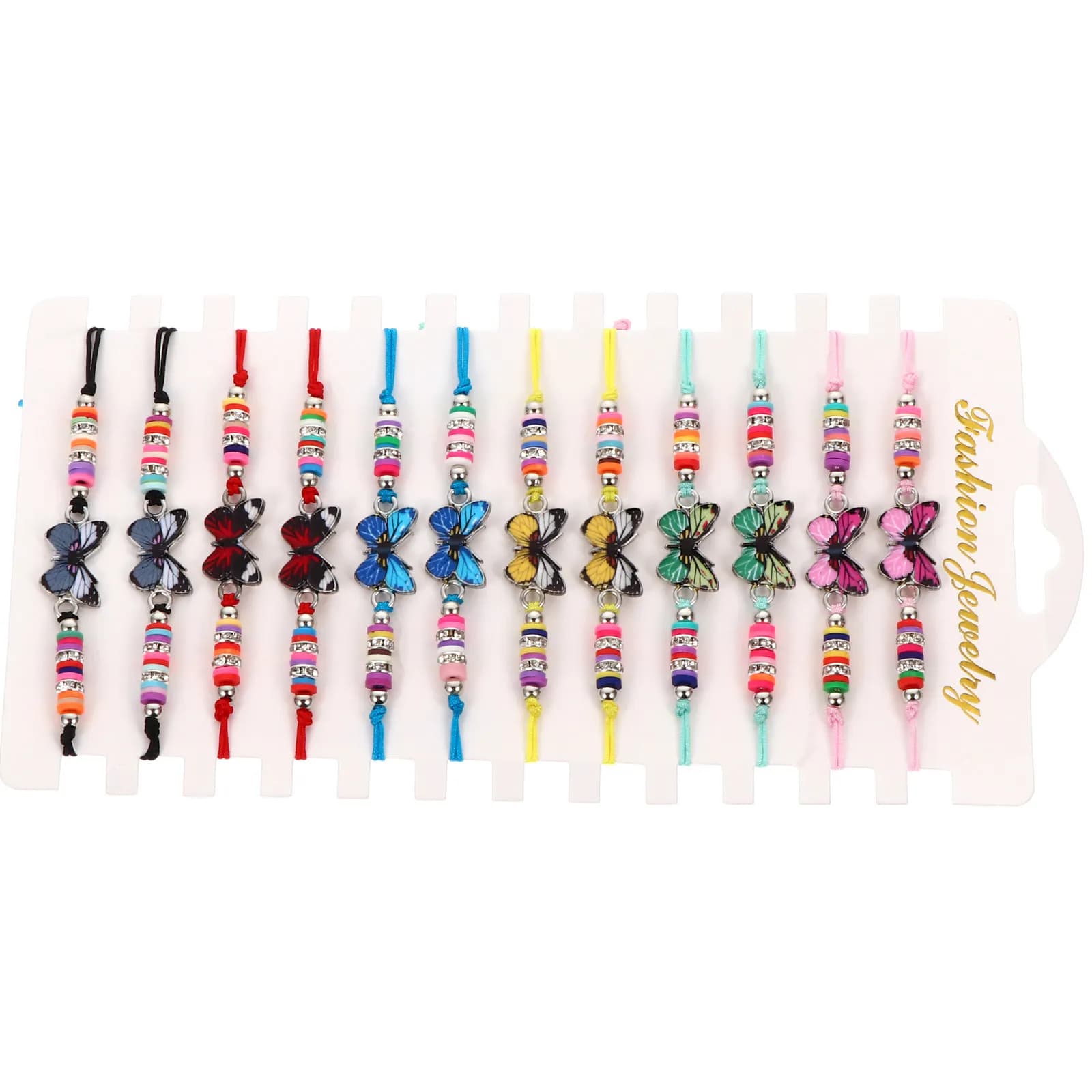 Set di 12 Braccialetti Boho per Bambini in Argilla Polimerica, Regolabili con Perline, Accessori di Gioielleria Fatti a Mano