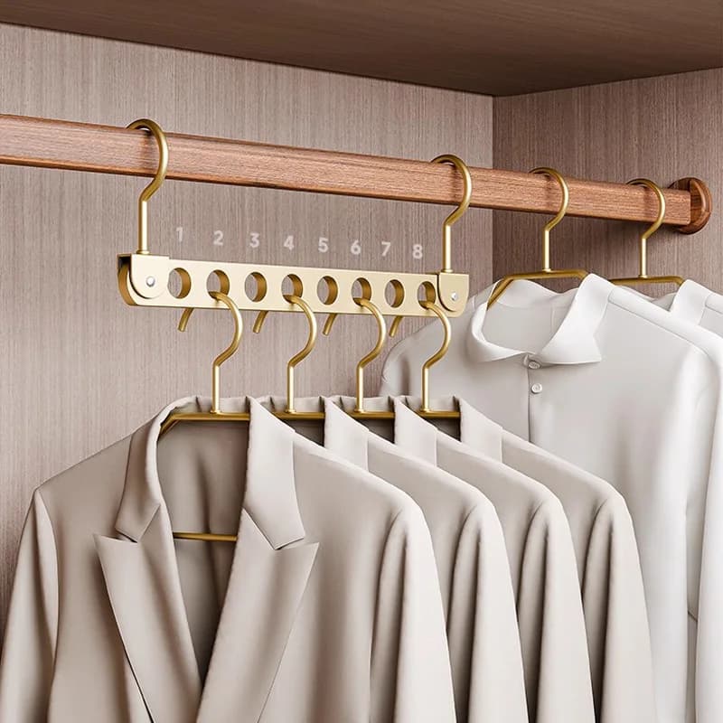 6/8 Hole Storage Rack for Clothes Hanger Hooks for Hanging Aluminum Alloy Swivel Clothes Organizer Rack Hook for Hanger Space Saving
