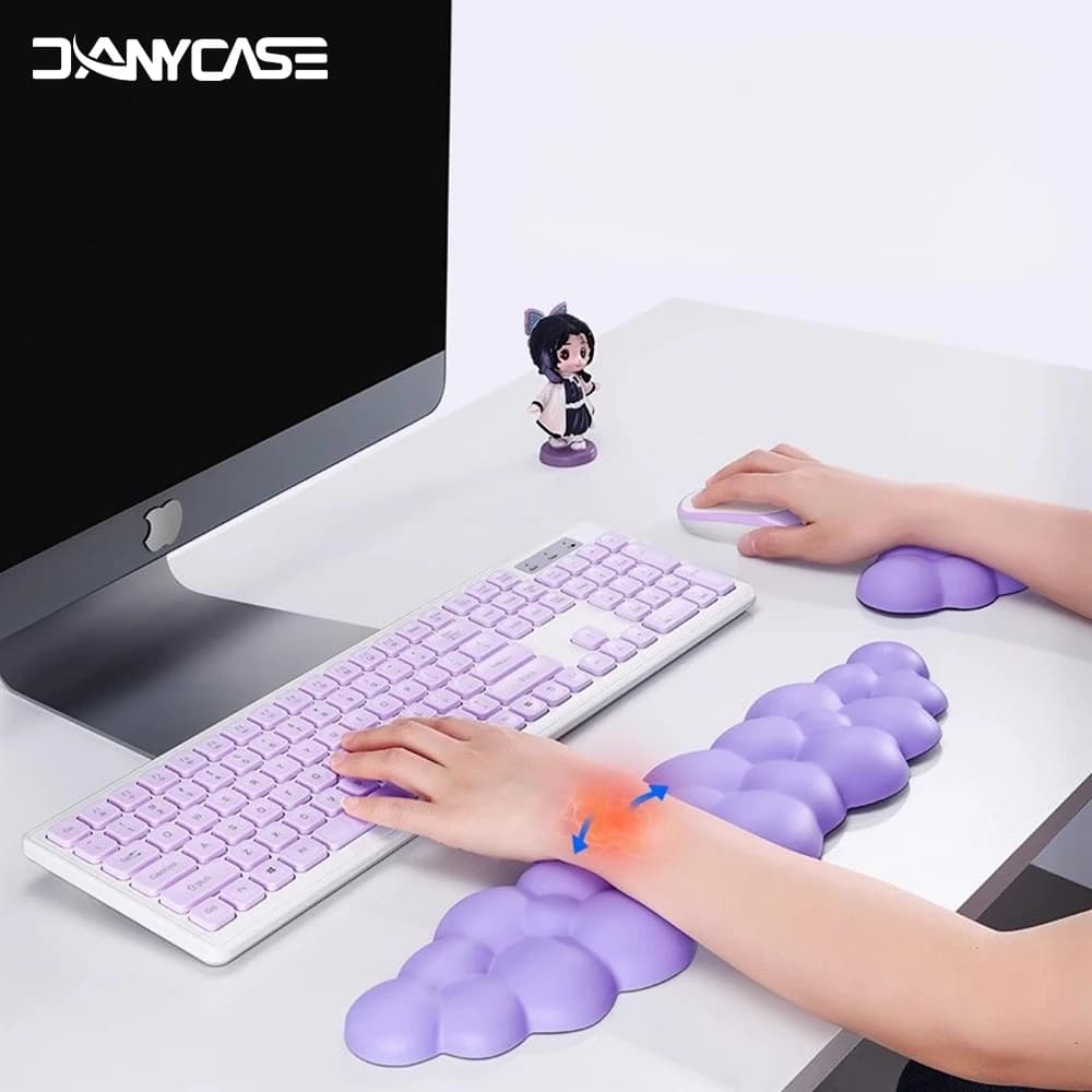 Poggiapolsi Ergonomico per Tastiera Cloud, Tappetino Antiscivolo da Scrivania in Memory Foam, Poggiapolsi per Scrivere e Tastare, per Ufficio