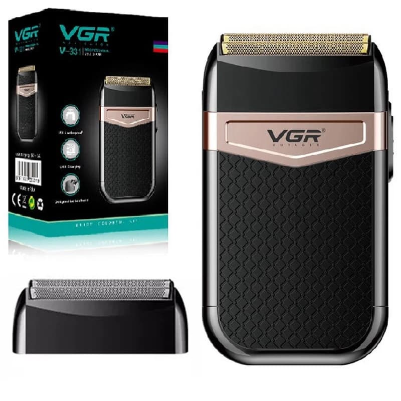 Rasoio elettrico originale VGR Wet Dry per uomo Barba e capelli Rasoio elettrico ricaricabile Calde Macchina da barba con rete extra