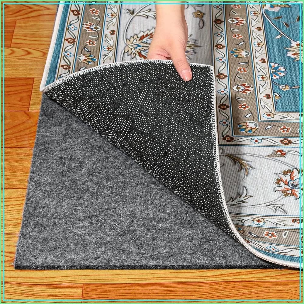 Non Slip Felt Rug Pad 9x12 Ft, Waterproof Under Carpet Padding for Hardwood Floors, Protects Floor & Keeps Rugs in Place