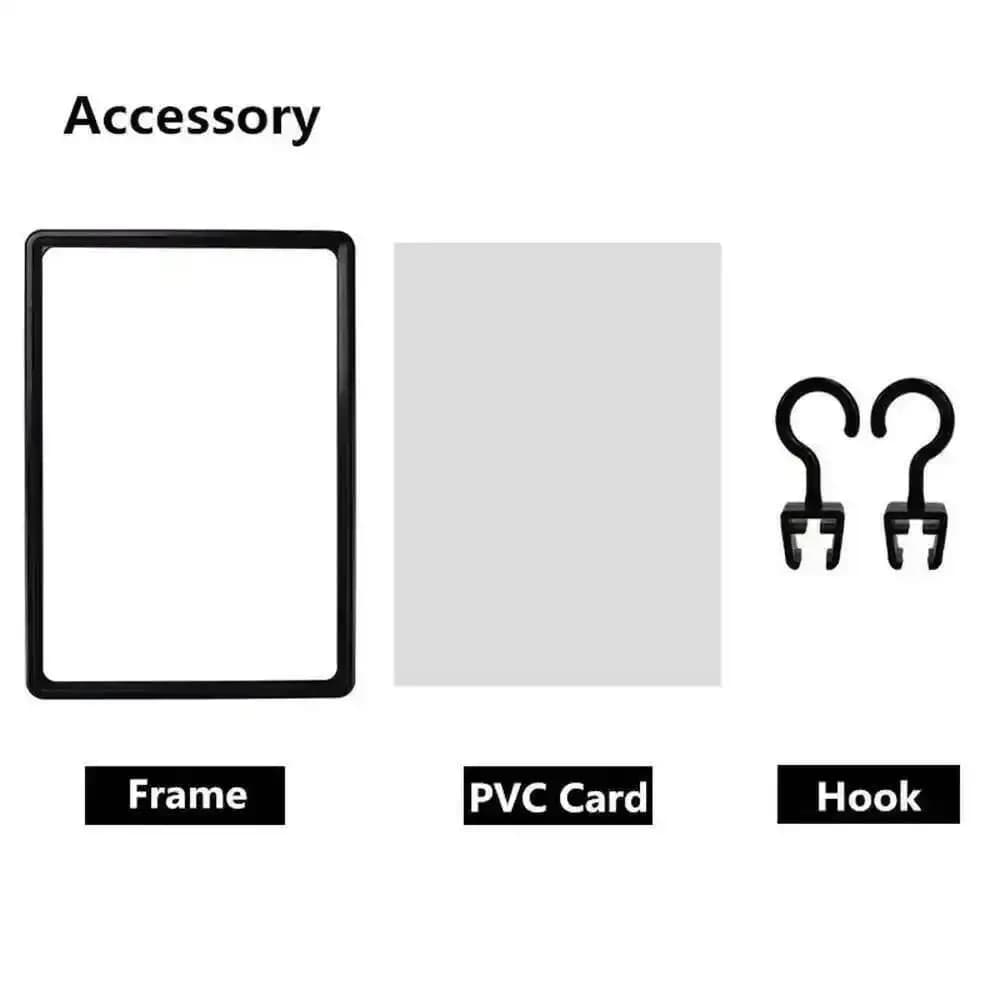 Cartello porta etichette prezzo supermercato A4 da 5 pezzi con cornice per appendere display porta cartello in plastica con clip pop