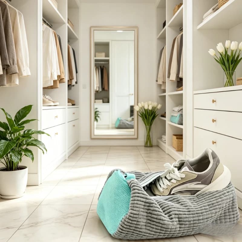 Sacchetto Resistente per Lavaggio Scarpe, con Fodera in Fibra Morbida, Design Anti-deformazione e Anti-strappo, Borsa Riutilizzabile per Lavanderia