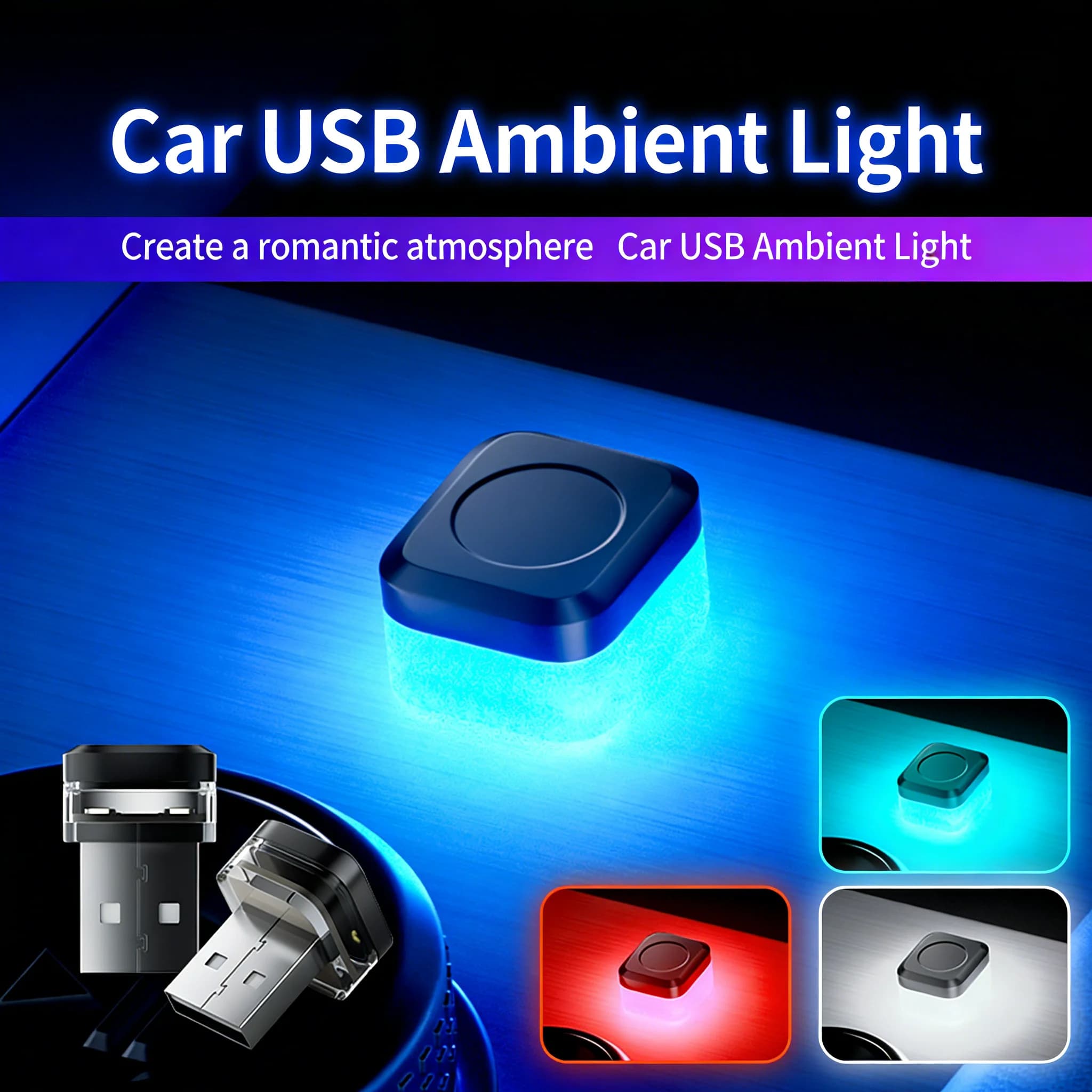 USB LED Light for Auto Plug & Play, Universal Atmosphere Lamp for Interior, RGB Light Delicate for Auto, Home, Office, Party Decorations