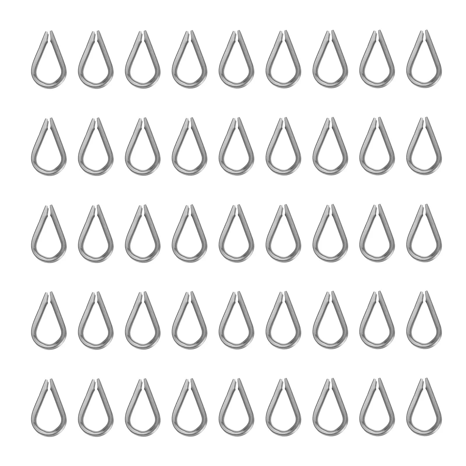 100pcs Stainless Steel Thimble 1/8 Inch Heavy Duty Cable Thimble For Wire Rope Rigging Marine Outdoor Use High Load Corrosion
