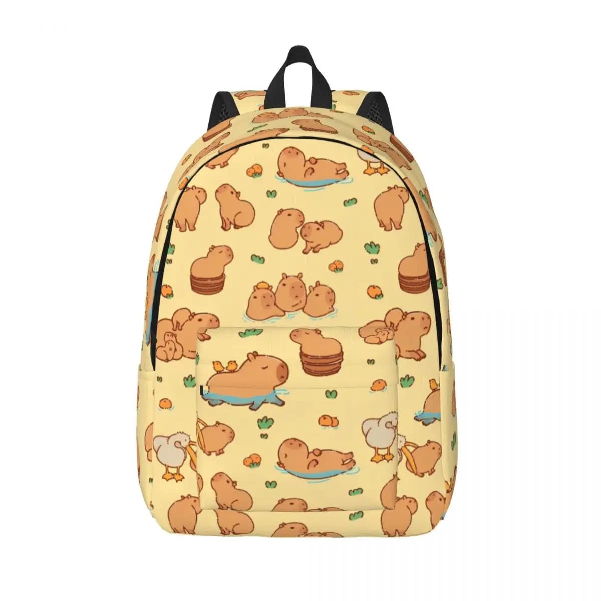 Zaino alla moda con simpatico cartone animato di Capibara, per lo sport, la scuola, il lavoro, borsa a tracolla per laptop da uomo e donna